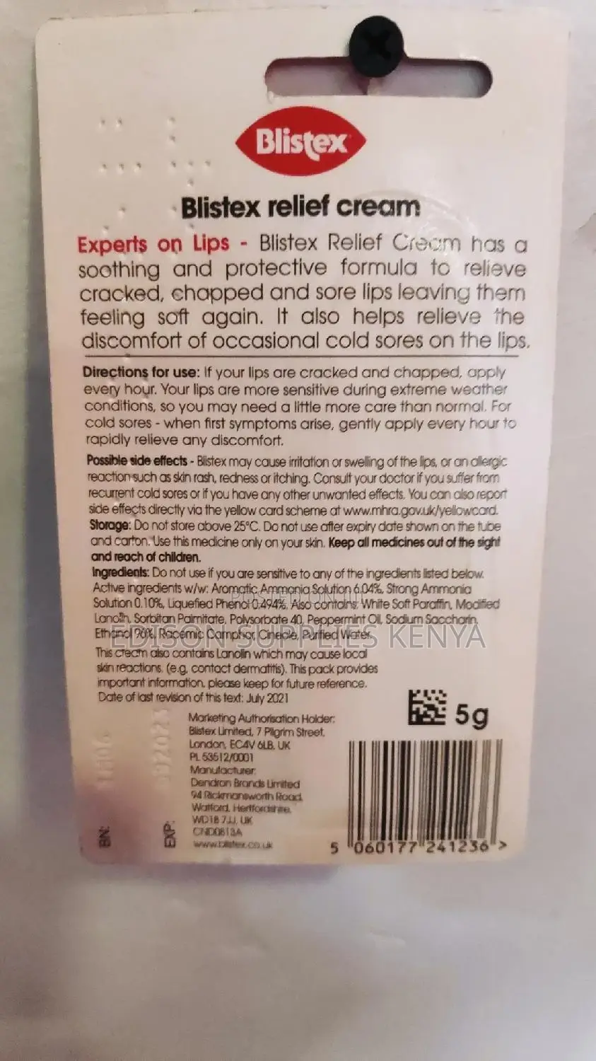 Blistex Relief Cream Medicated Lip Balm Treatment Crack Lips