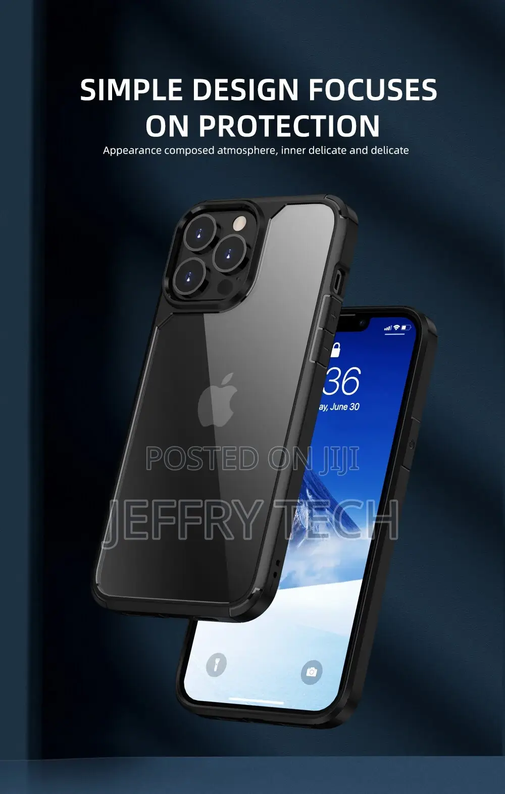 iPhone Case IPAKY 13 Pro Max TPU Frame Transparent PC Back