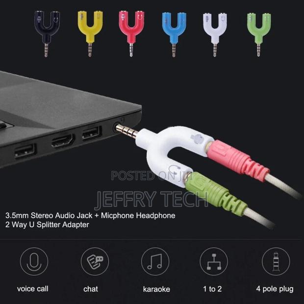 3.5mm U Type Earphone Connector Converter Stereo Splitter Au