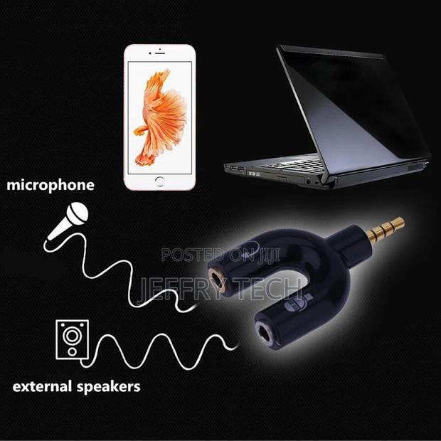 3.5mm U Type Earphone Connector Converter Stereo Splitter Au - thumbnail 2