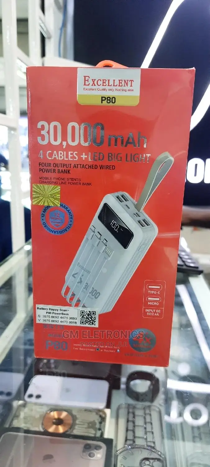 30000mah Portable Powerbank. (White)