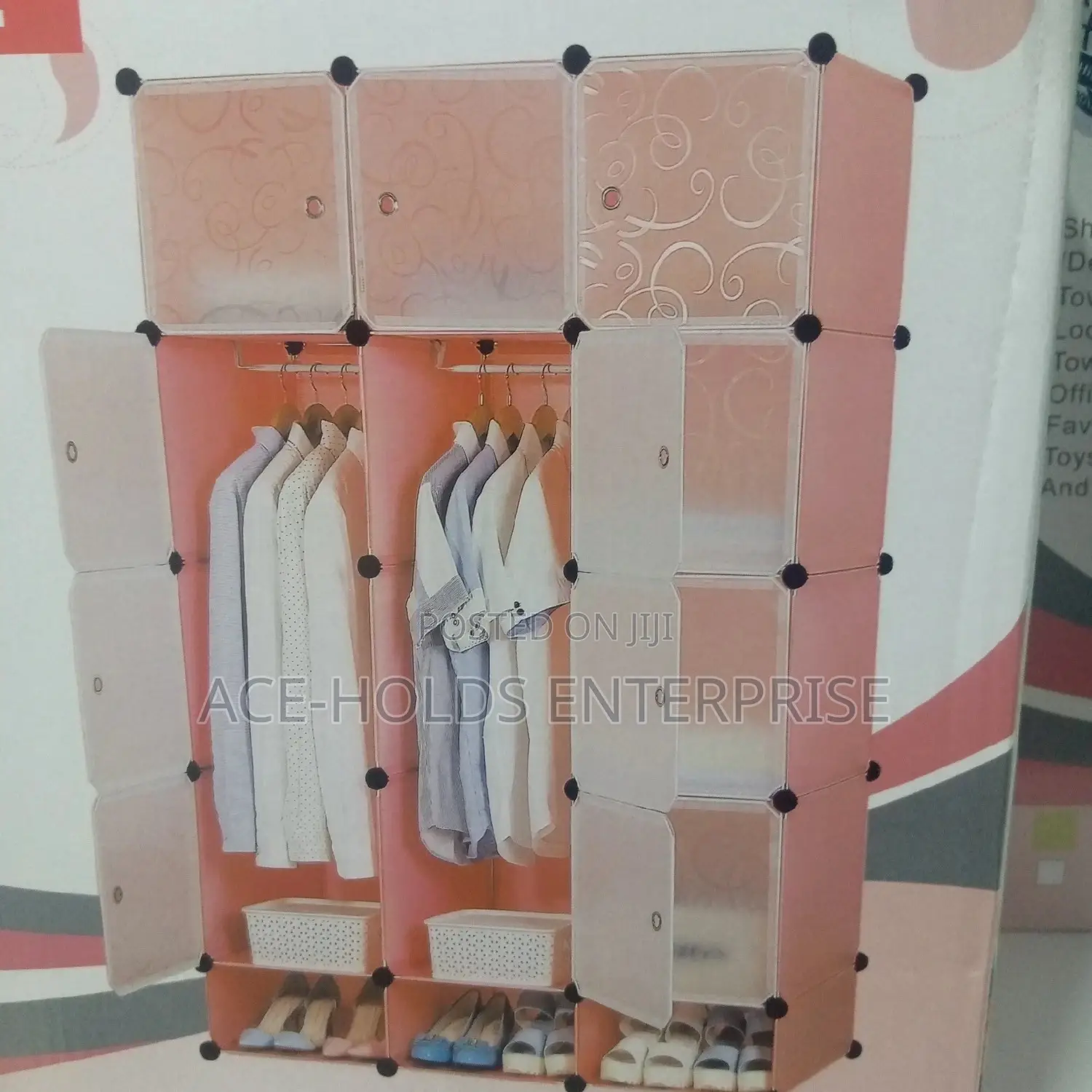 Plastic Wardrobe Black, Pink, Blue and Green Available