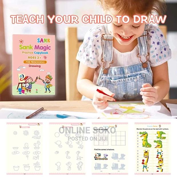 Kids Reusable Sank Magic Book Pen Control Practice Copybook - thumbnail 4