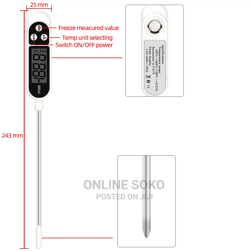 Digital Food Thermometer Probe for Kitchen Laboratory