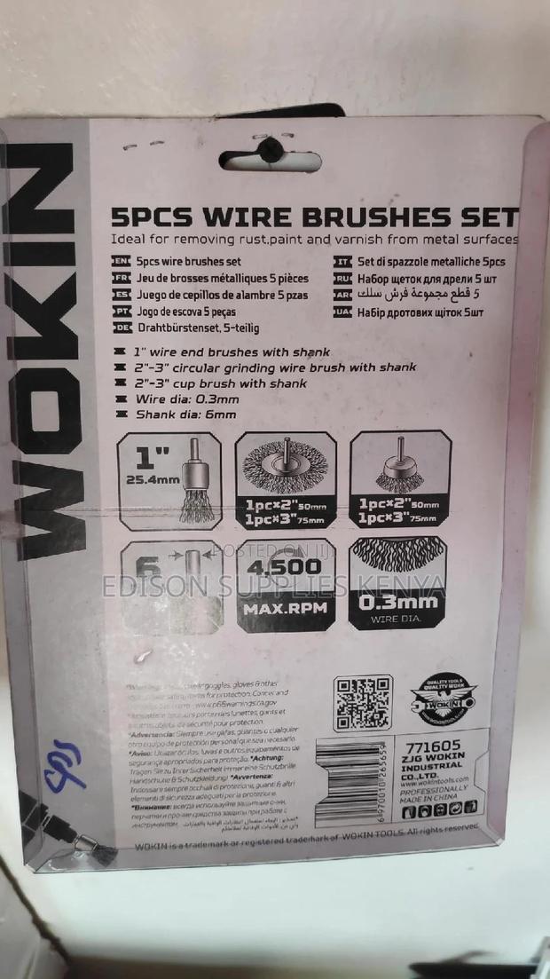 Wire Brushes Set 5pcs Wokin Drill Wire Brush for Metals Rust - thumbnail 2