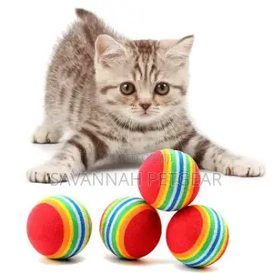 Rainbow Rubber Ball Toy for Dogs and Cats
