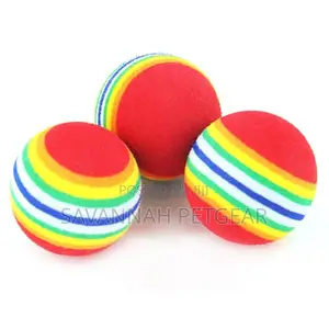 Rainbow Rubber Ball Toy for Dogs and Cats