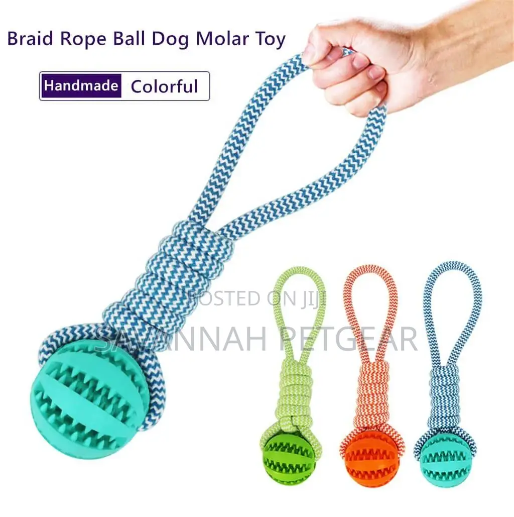 Braid Rope Dog Toy With Treat Ball