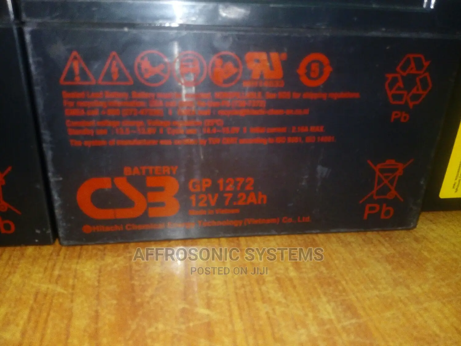 Original Csb12volts, 7 Ah Battery