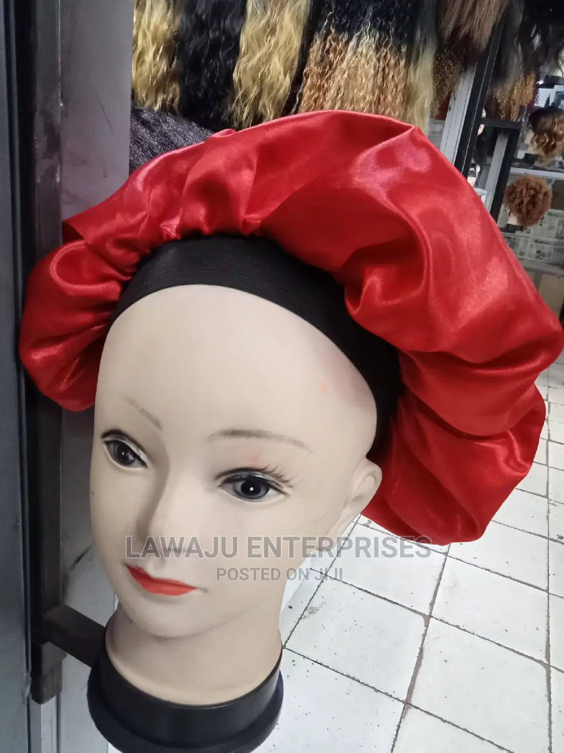 Black Band Sleeping Bonnet