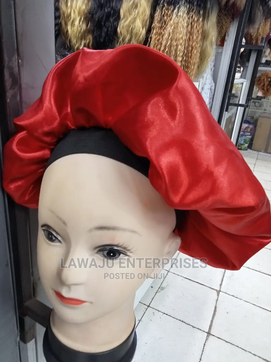 Black Band Sleeping Bonnet