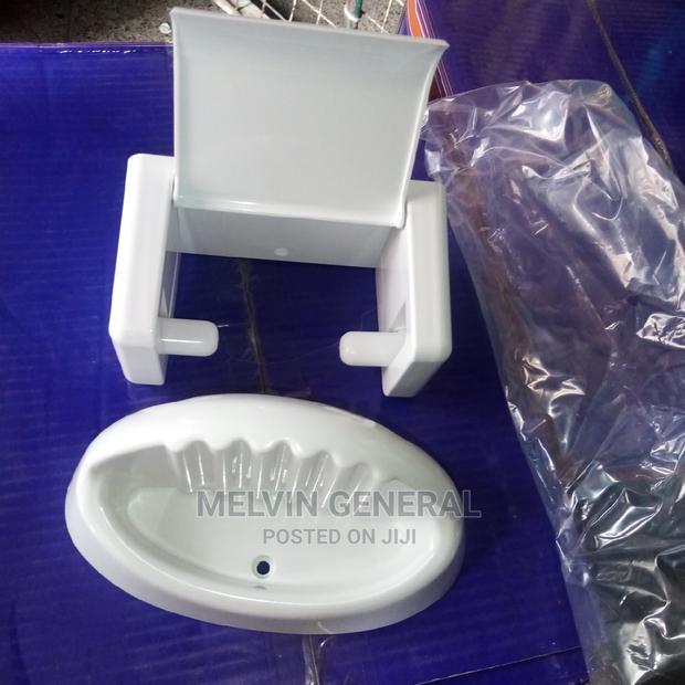 Combination Plastic Tissue Holder and Soap Dish