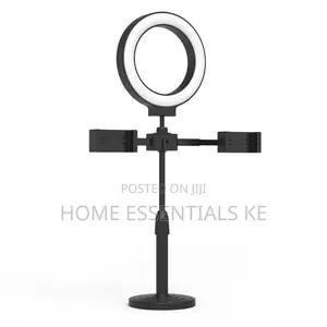 Foldable Table Ring Light With Dual Phone Holdertripod Stand