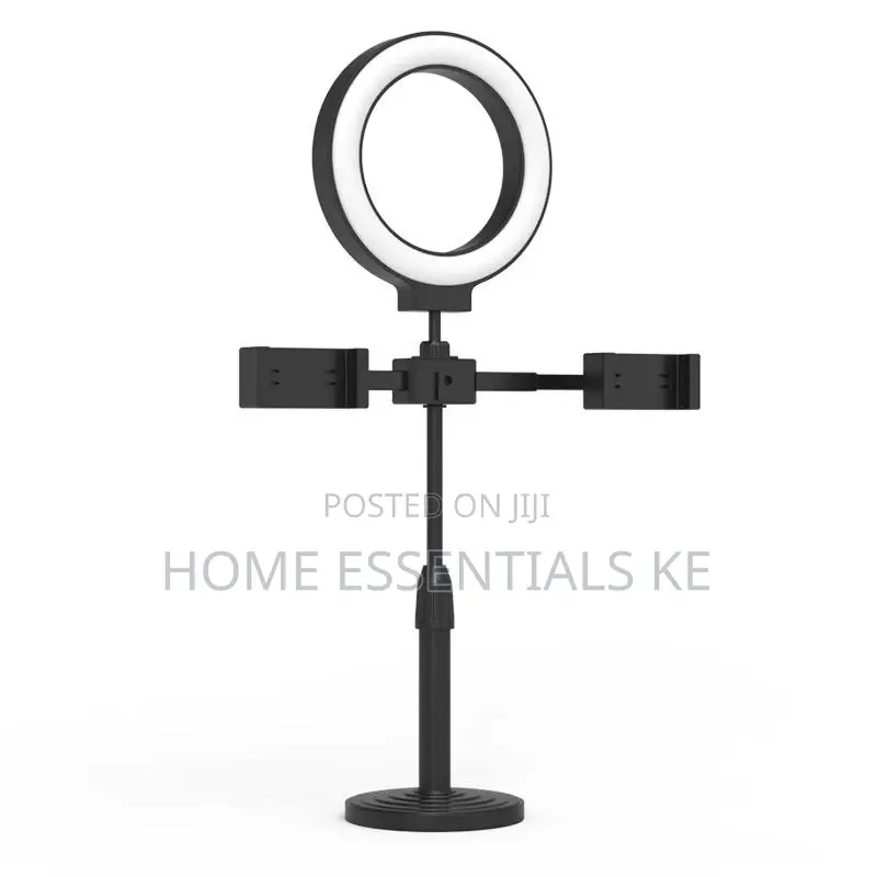 Foldable Table Ring Light With Dual Phone Holdertripod Stand
