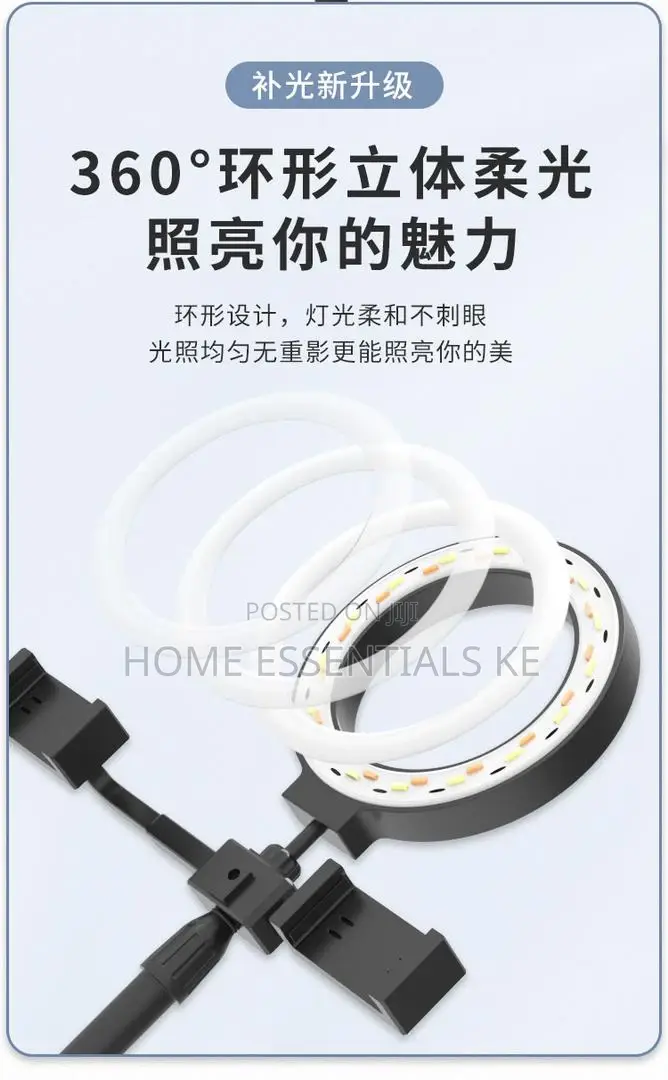 Foldable Table Ring Light With Dual Phone Holdertripod Stand