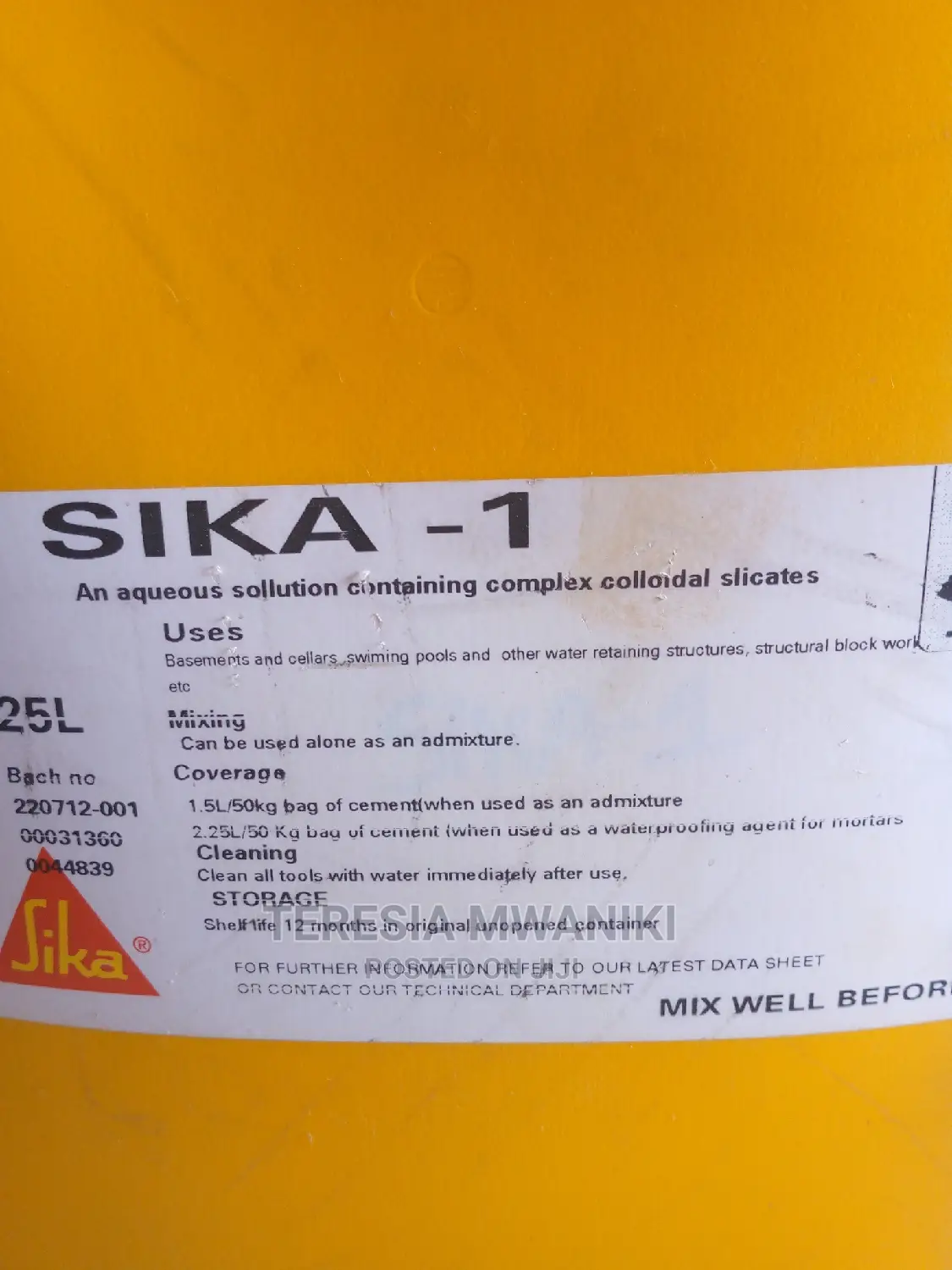 Sika -1 Waterproofing Admixture