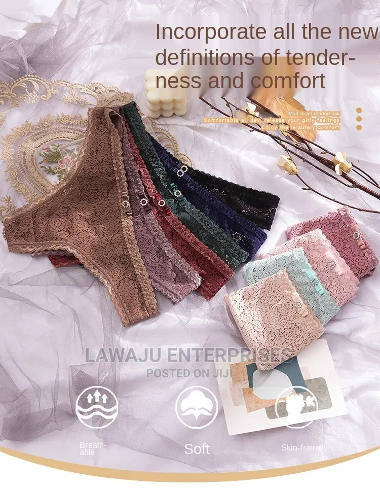 Breathable Soft Skin Friendly Lace Panties - (Set of 3)