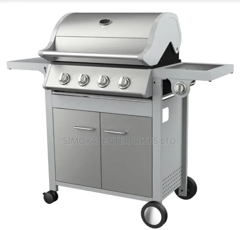 BBQ Grill 4 Stainless Steel Burners Side Burner