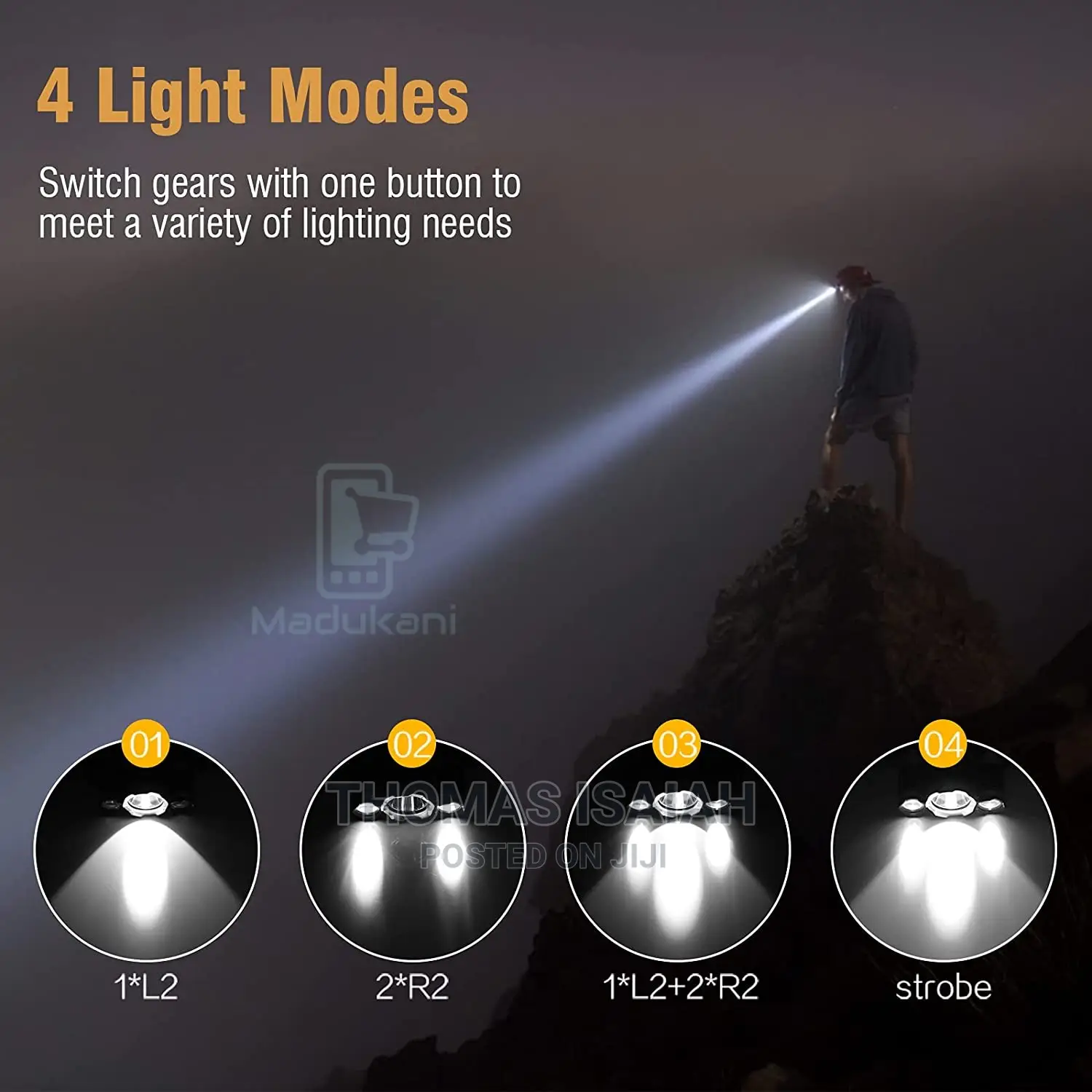 3 Way Head Lamp LED Head Torch