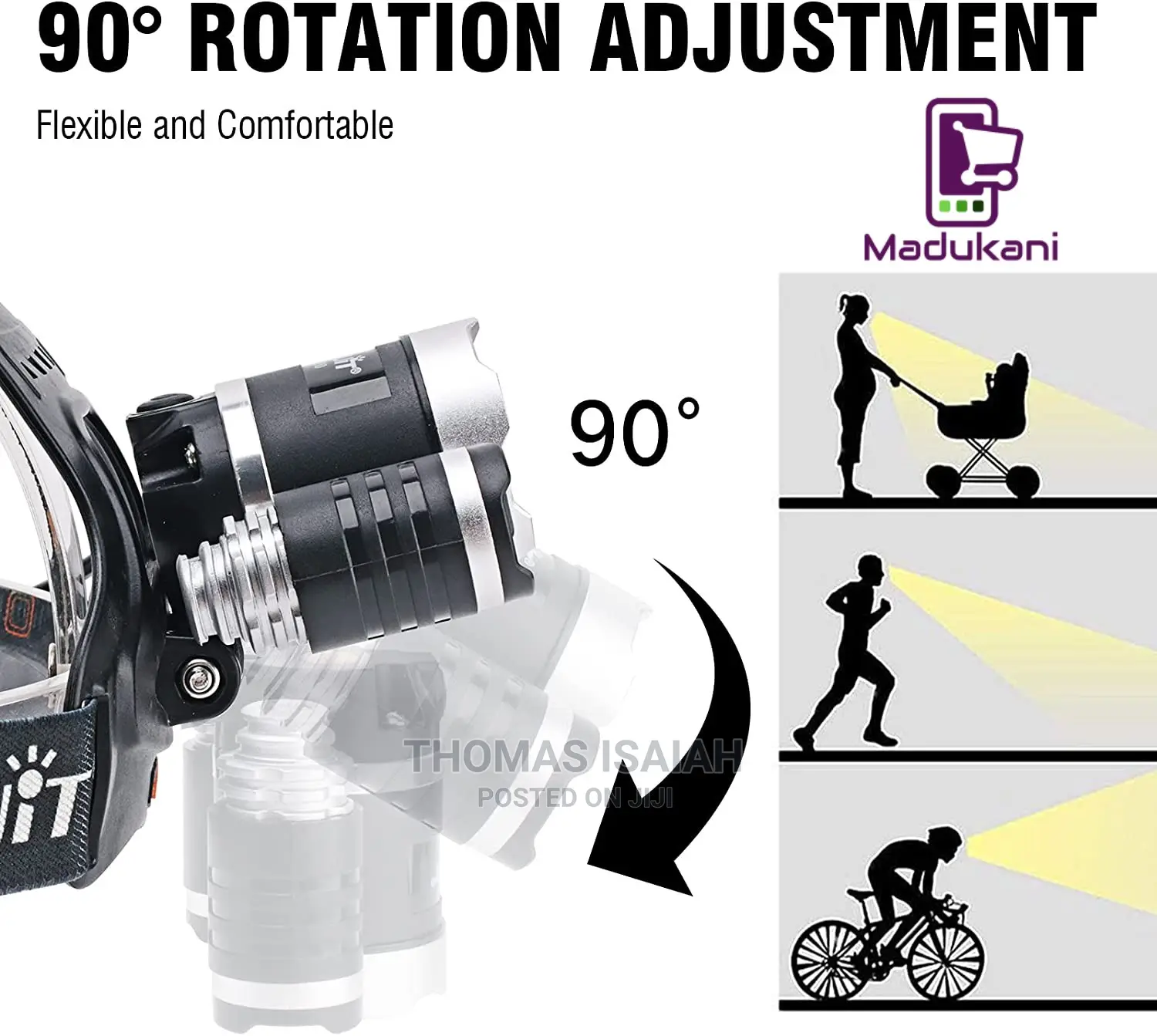 3 Way Head Lamp LED Head Torch