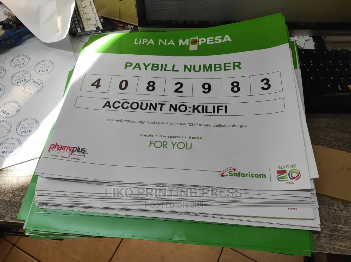 Mpesa Stickers in Nairobi Central Printing Services, Doreen Omudeke