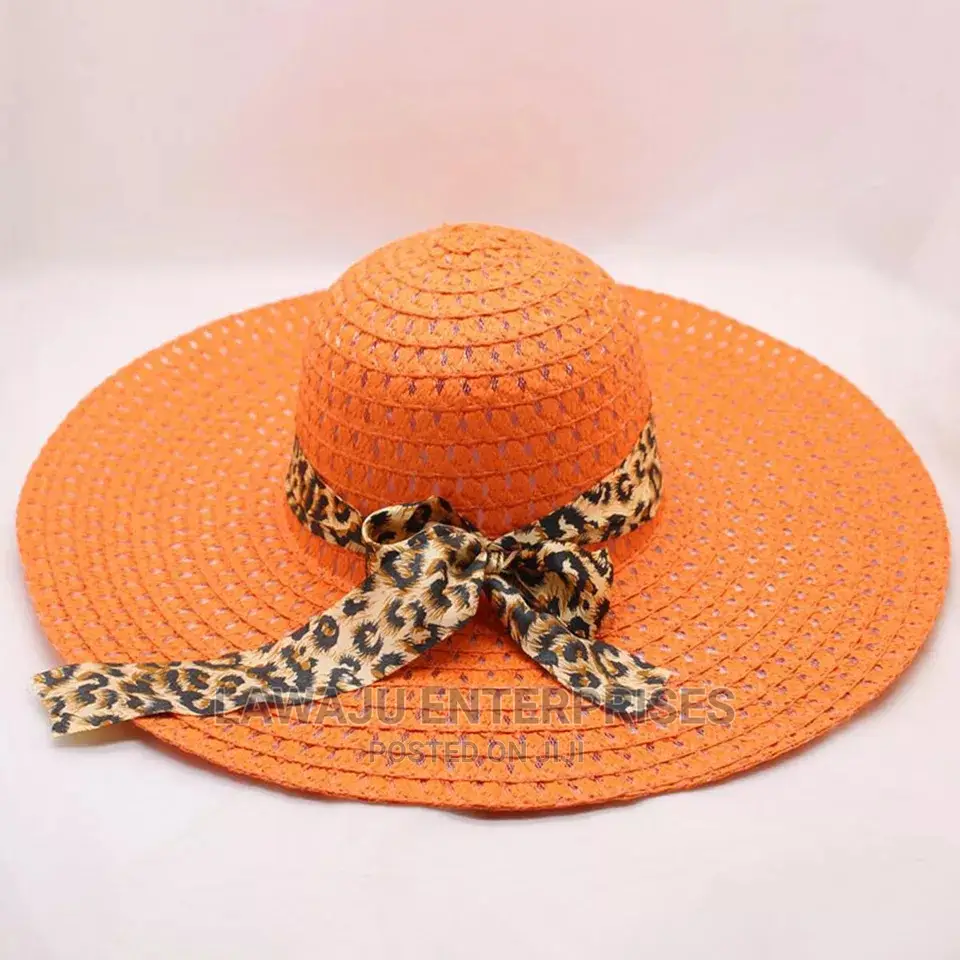 Women Big Brim Straw Hat With Ribbon