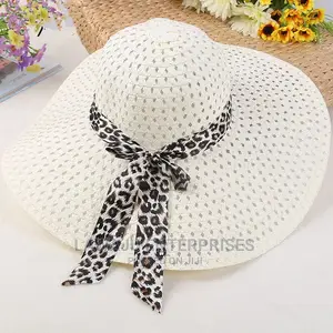 Women Big Brim Straw Hat With Ribbon