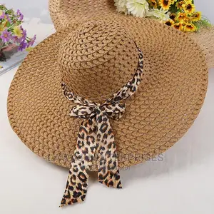 Women Big Brim Straw Hat With Ribbon