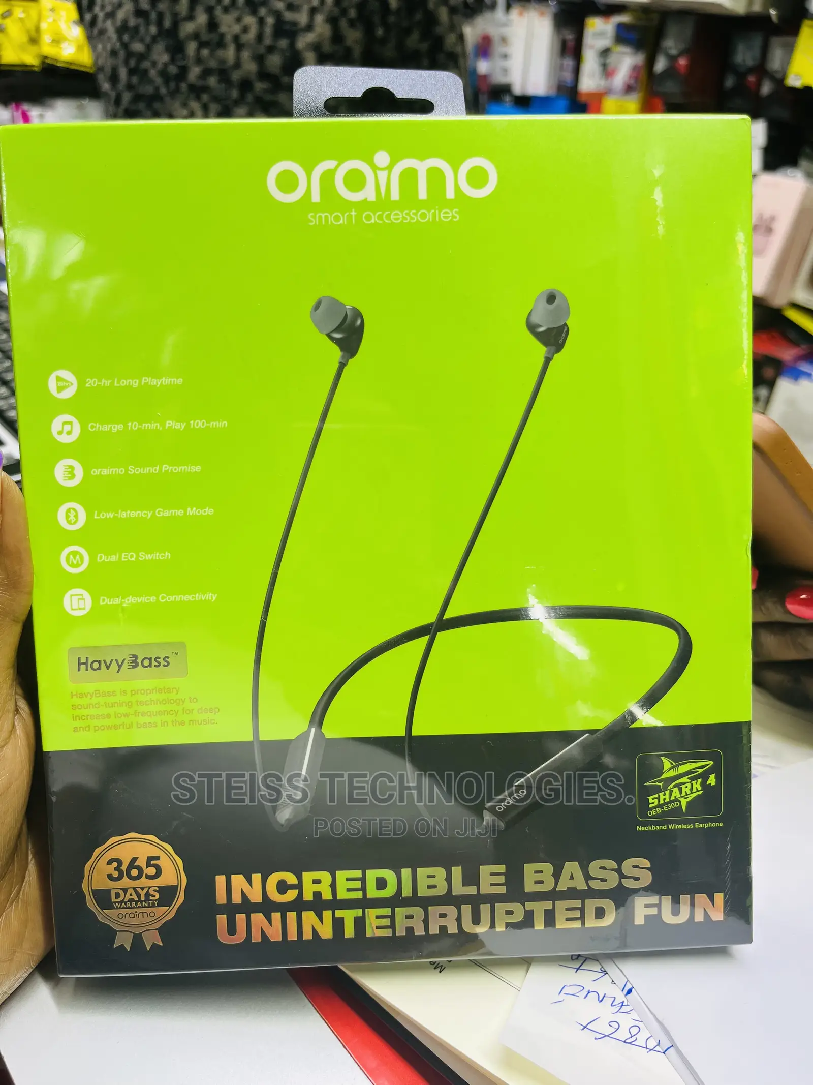 Oraimo Wireless Shark Neckband.