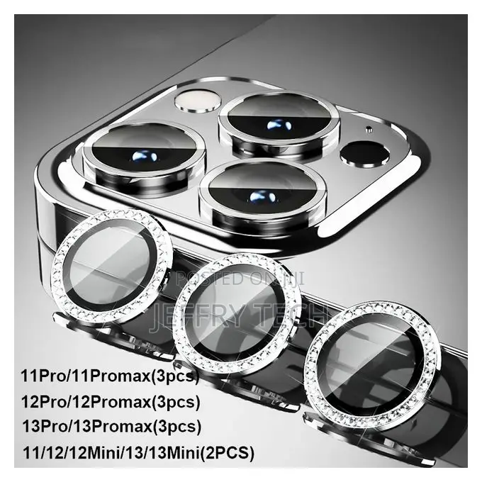 Diamond Glitter Camera Lens Protector on for iPhone 13 12 11