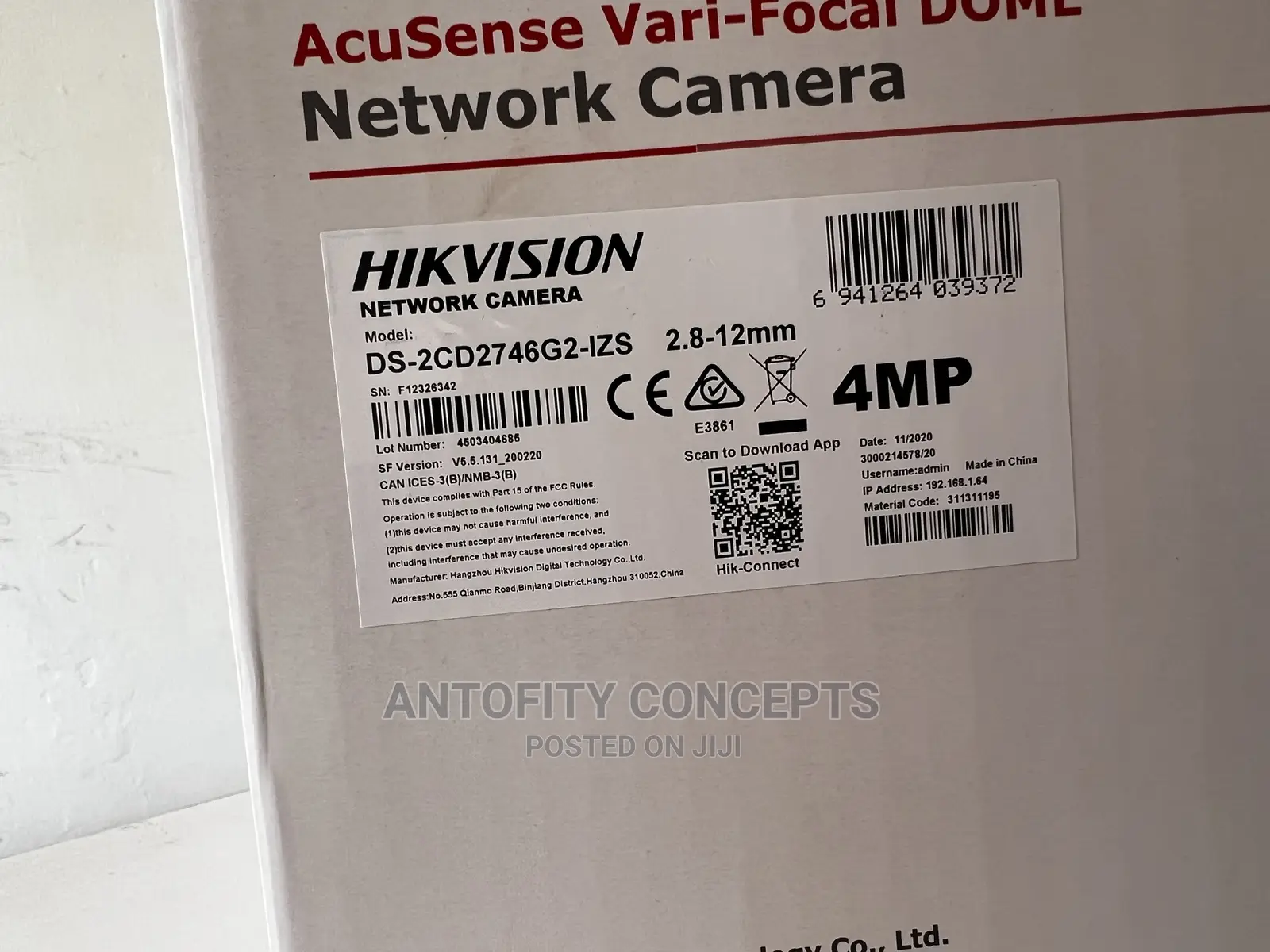 Hikvision Acusense 4MP Varifocal Dome Camera