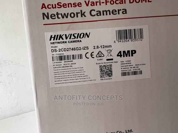 Hikvision Acusense 4MP Varifocal Dome Camera - thumbnail 2