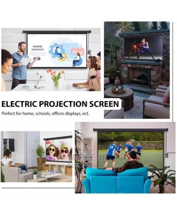 Easily Controlled Motorized Projection Screen - main view