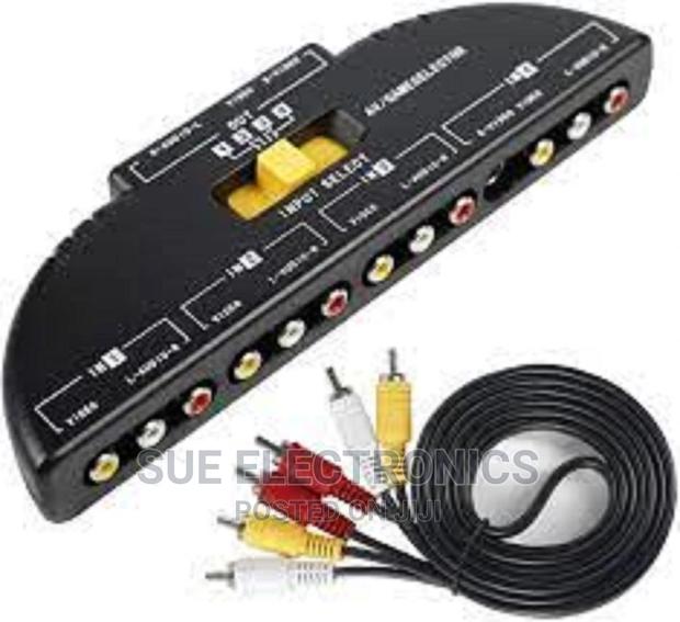 4 Way Audio Video Av Rca Selector Switch Box Splitter 3 Rca