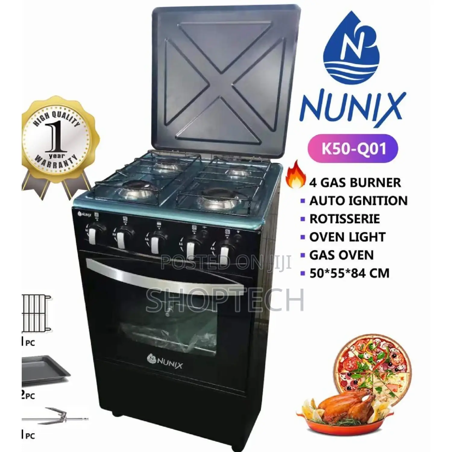 Nunix 3+1 Free Standing Cooker.