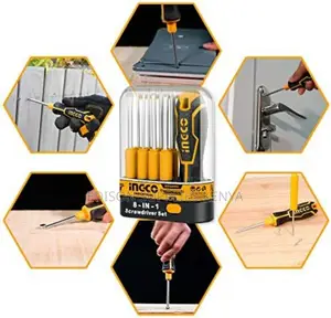 Screwdriver Set Interchangeable Ingco 8 in 1 AKISD0901