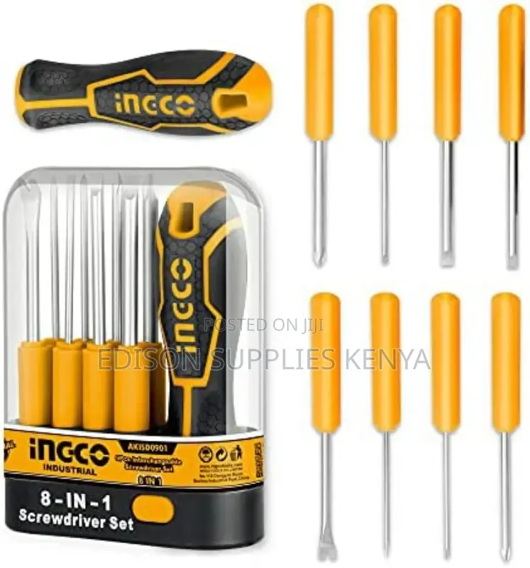 Screwdriver Set Interchangeable Ingco 8 in 1 AKISD0901