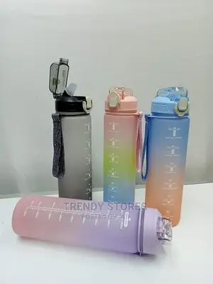 1ltr Motivational Water Bottle With Straw