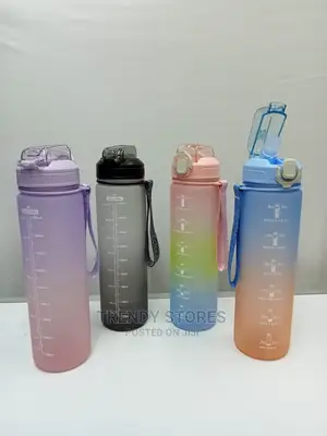 1ltr Motivational Water Bottle With Straw