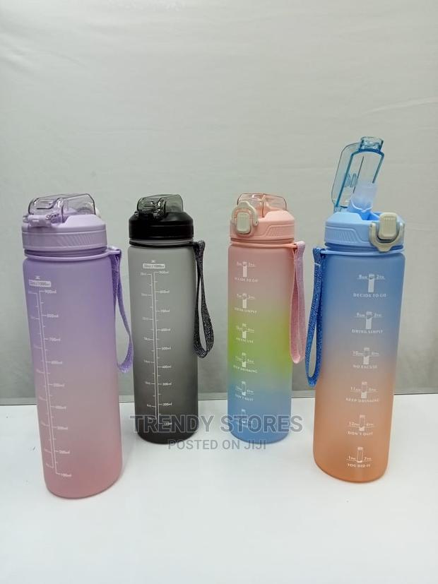 1ltr Motivational Water Bottle With Straw - thumbnail 3