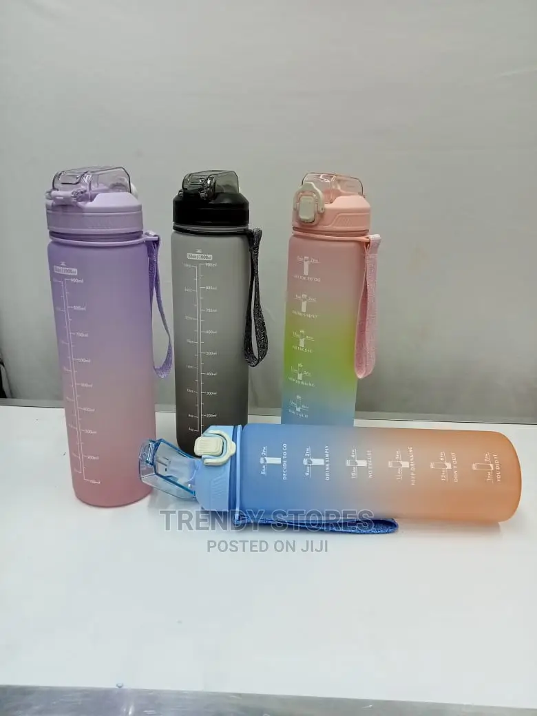 1ltr Motivational Water Bottle With Straw