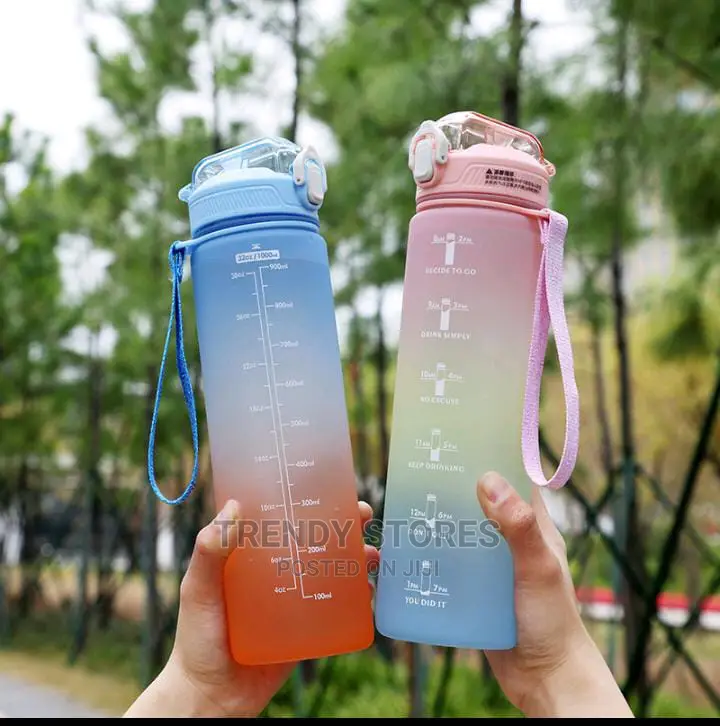 1ltr Motivational Water Bottle With Straw