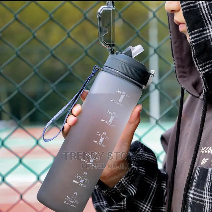 1ltr Motivational Water Bottle With Straw