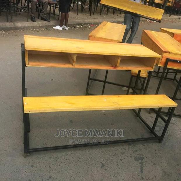 School Desk 3 Seater - main view