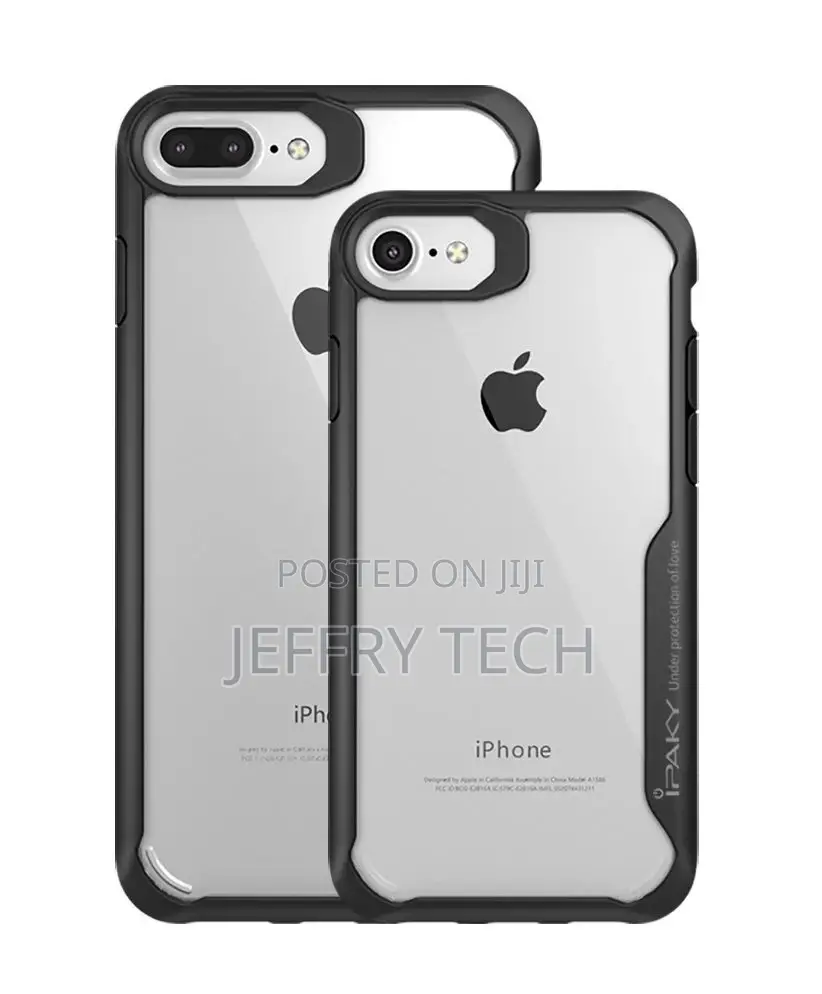 iPhone 7 and 7 Plus IPAKY Heavy Duty Rubber Transparent Back