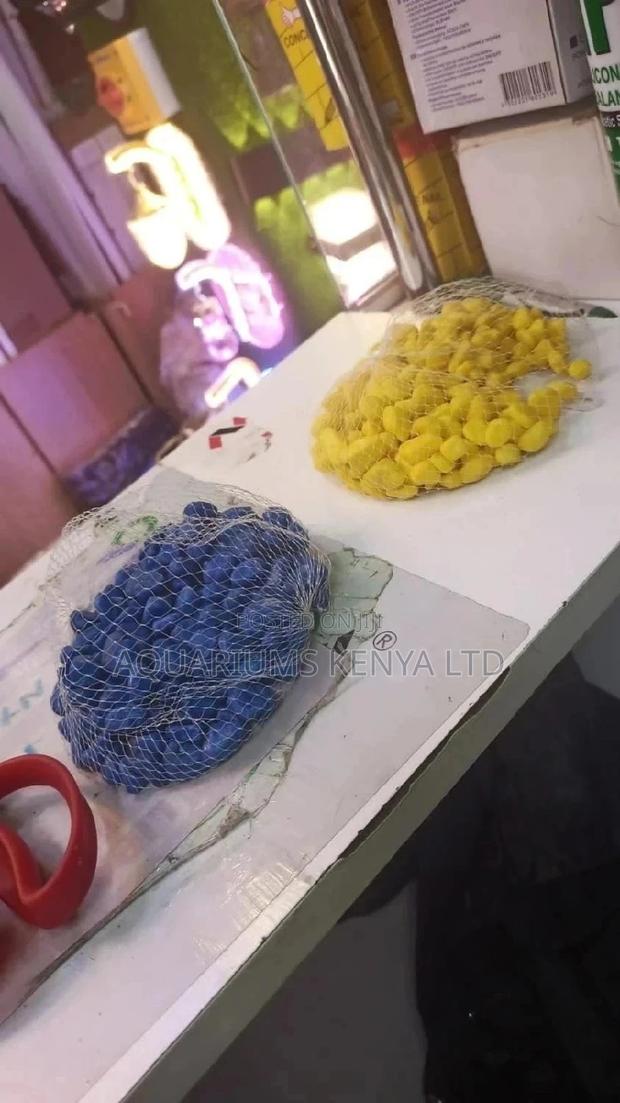 Blue and Yellow Aquarium Pebbles - main view