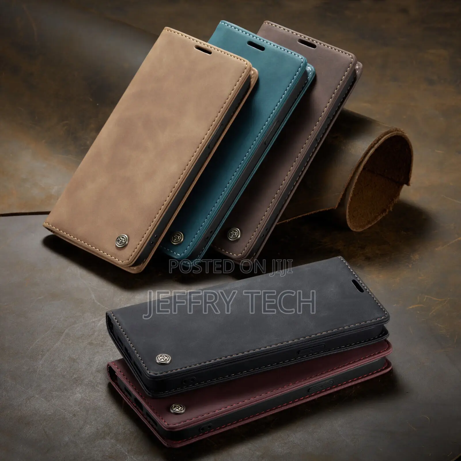 For iPhone 13 Pro Max Wallet Case in Handmade Leather