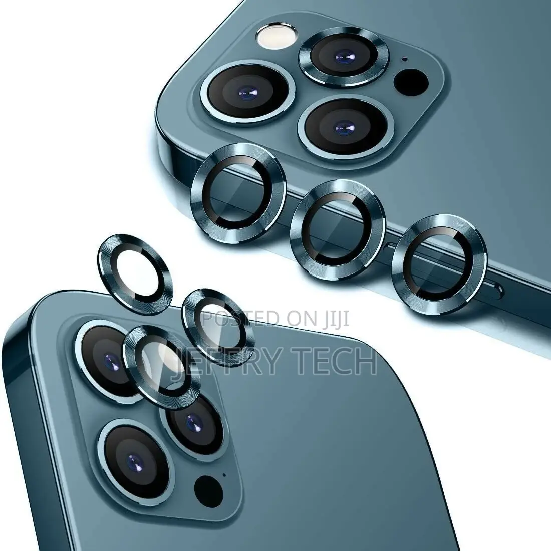 For iPhone 12 Pro - Set of 3 Glass Camera Lens Protectors Bl