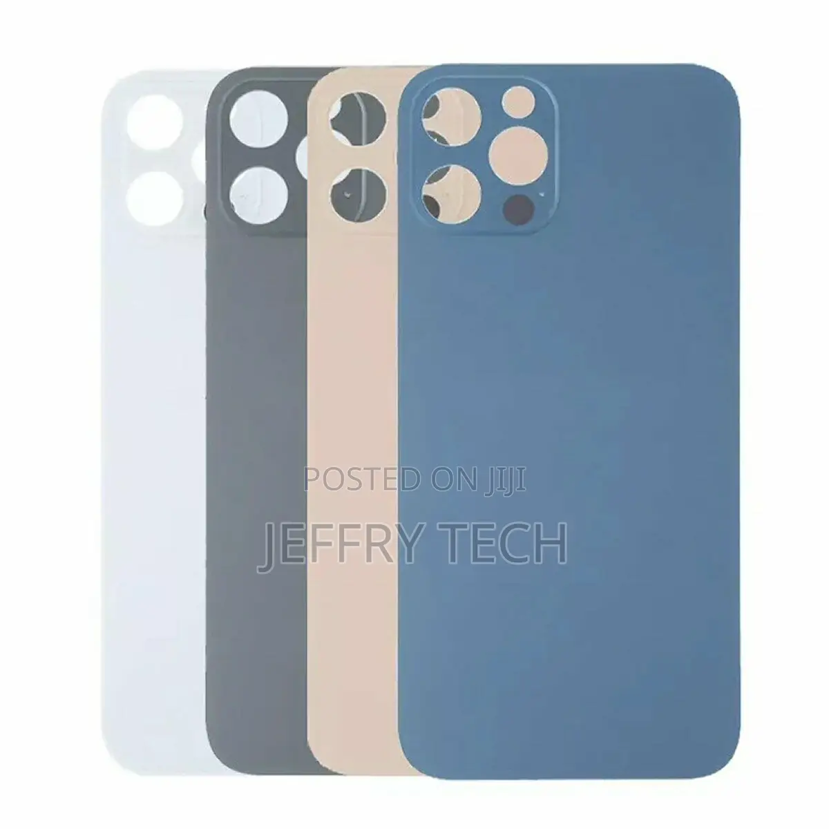 For iPhone 13 Pro Max Plain Glass Back in Gold