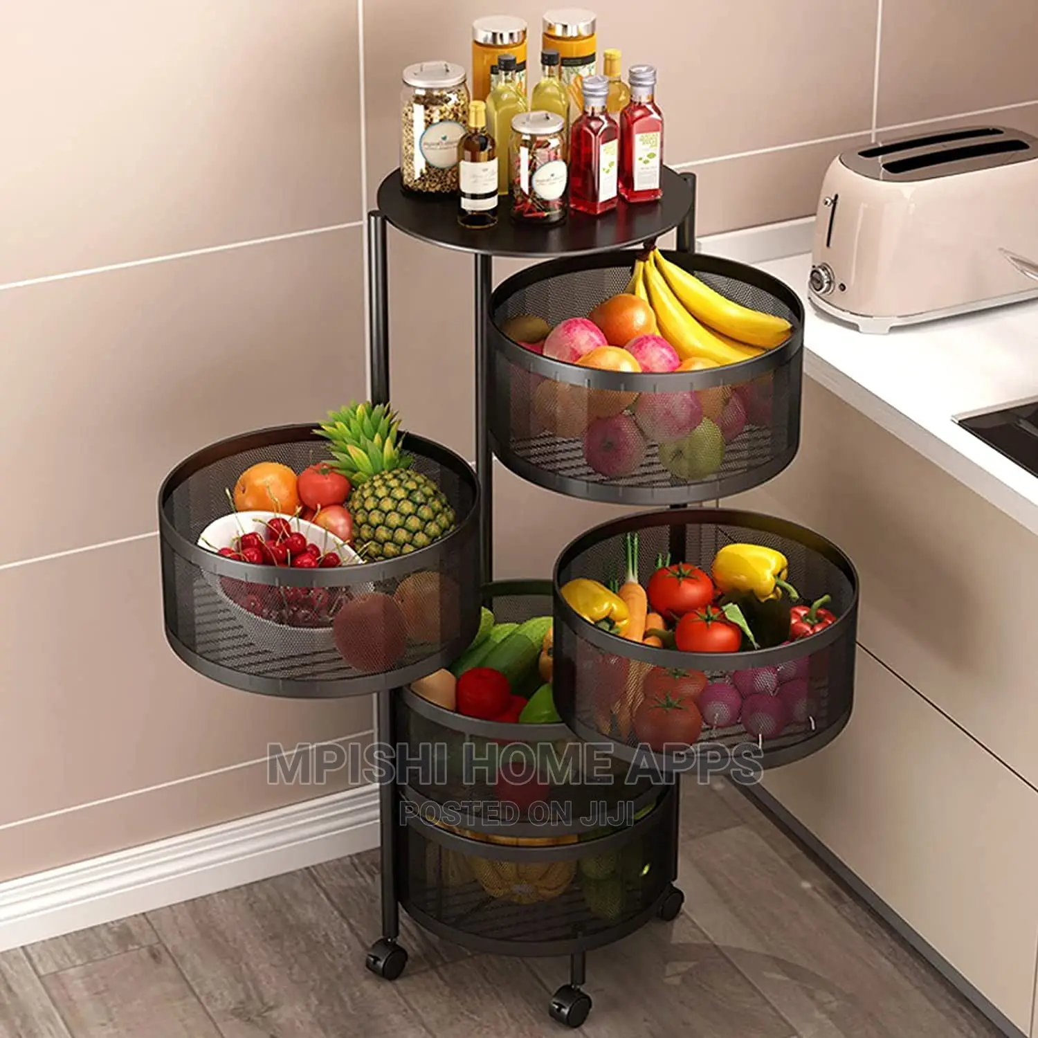 5 Layer Round Rotating Storage Rack